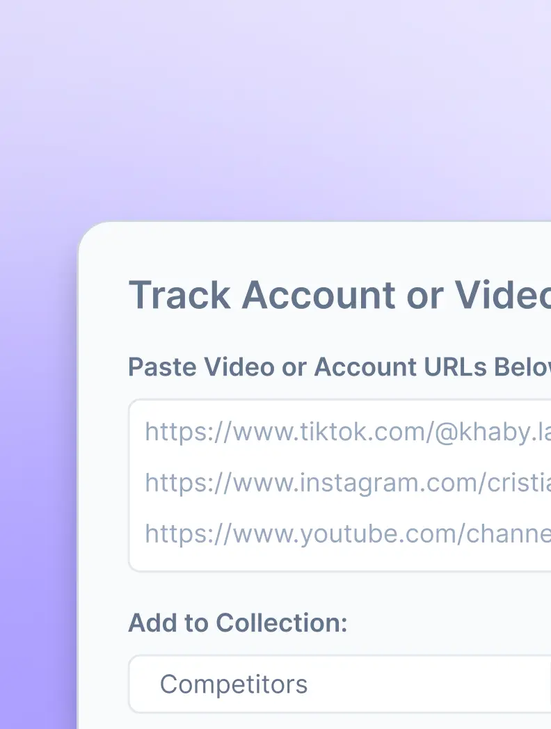 Auto-Track Any Accounts & Videos